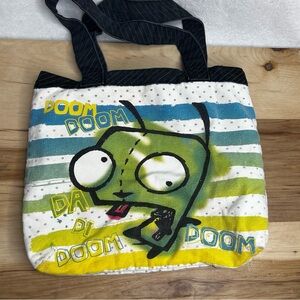 Hot Topic Invader Zim Striped Tote